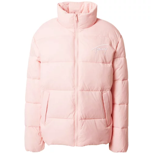 Tommy Jeans Zimska jakna roza / bela