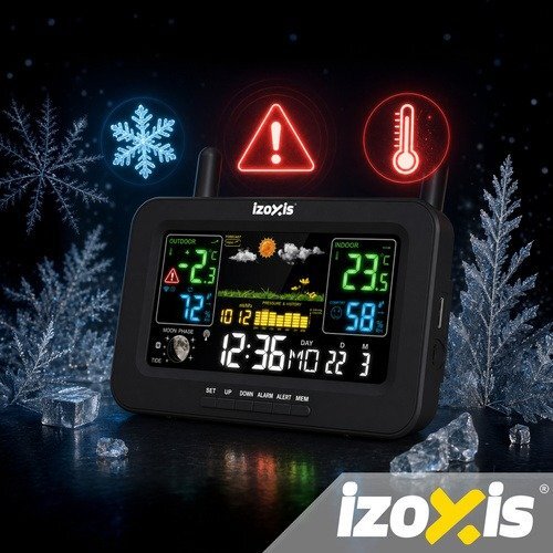 Izoxis 27746 brezžična meteorolo&amp;scaron;ka postaja s senzorjem in zaslonom v barvah Slike
