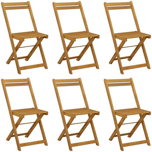  Sklopive Vrtne Stolice 6 pcs Prirodna 40 x 53 x 80 cm Slike