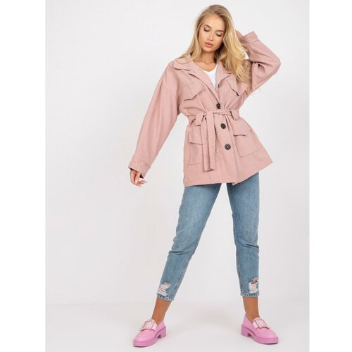 Fashion Hunters Dusty pink women's coat with a lining Slike