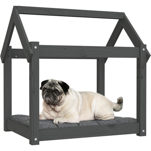  Krevet za pse sivi 71 x 55 x 70 cm od masivne borovine Slike