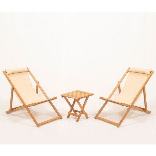 Hanah home MYN03 Cream Garden Table & Chairs Set (3 Pieces) Cene