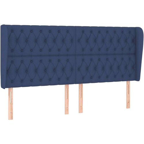  Uzglavlje s u&amp;scaron;ima plavi 183x23x118/128 cm od tkanine Slike