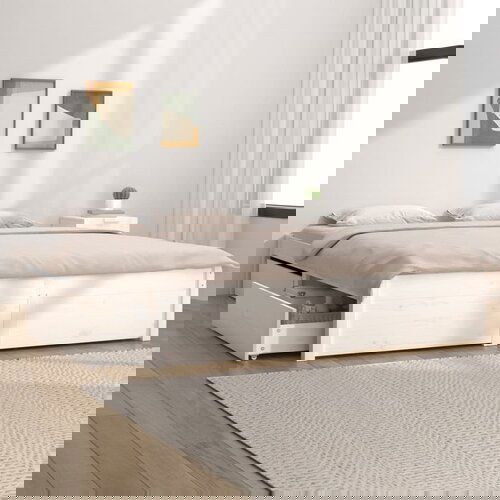 VidaXL posteljni okvir s predali bel 140x200 cm Slike