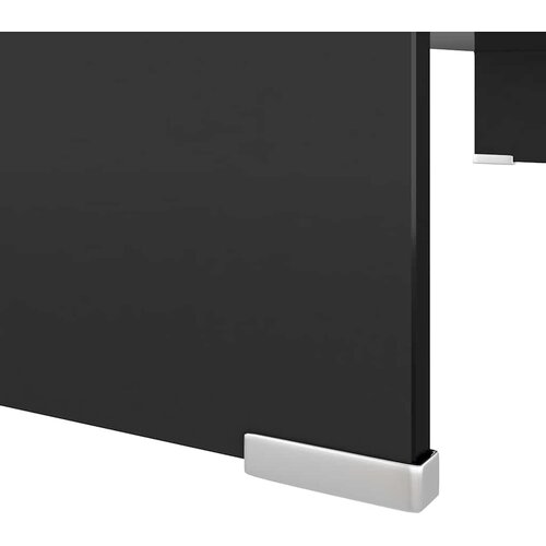  Stalak za TV /Monitor Prozirno Staklo Crni 90x30x13 cm Slike