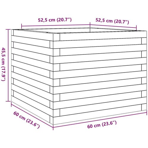  Vrtna sadilica bijela 60x60x45 5 cm od masivne borovine Slike