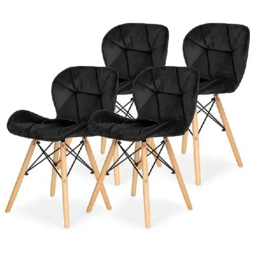 LemonPlanet Set trpezarijskih pli&amp;scaron;anih stolica 4 kom Freja crna Lemon 25-KS011SET Slike