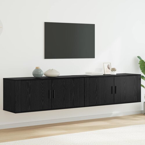  Zidni TV ormar set Zidne 2 pcs Crni hrast 100 x 34,5 x 40 cm Cene