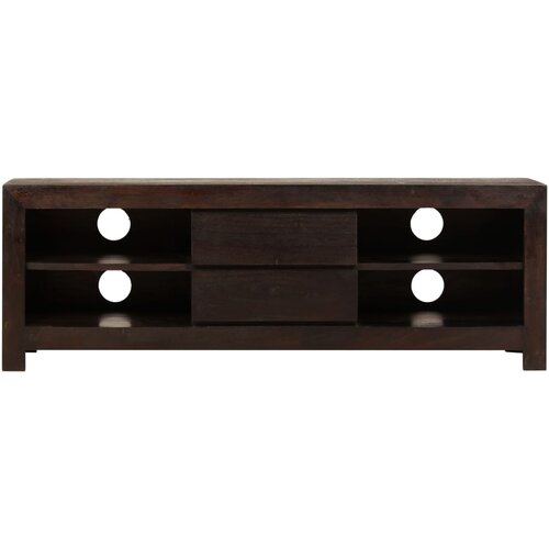 Maison Chic TV omarica - TV stojalo - Televizijska omarica trden akacijev les 120x30x40 cm temno rjava, (21700409) Slike