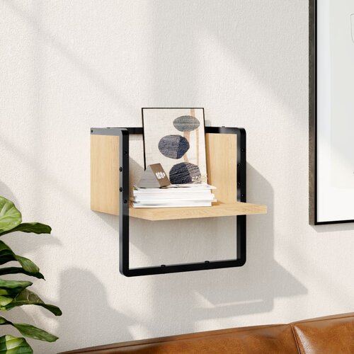 vidaXL Stenska polica s prečko sonoma hrast 30x25x30 cm Cene