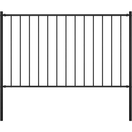 vidaXL Panel za ogradu sa stupovima čelični 1,7 x 1 m crni Cene