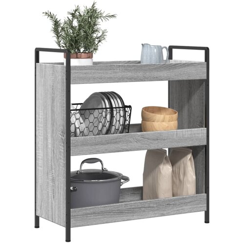  Kuhinjska kolica siva boja hrasta 70x30x82 cm konstruirano drvo Slike