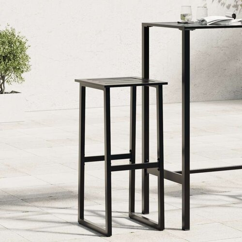 VidaXL barski stolci 4 kom crni 38x38x80 cm od čelika obloženog prahom Slike
