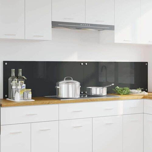 vidaXL Zaščita za kuhinjo 2 pcs Temno siva 100 x 40 cm kaljeno steklo Cene