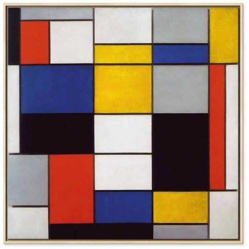  Slika - Piet Mondrian &amp;ndash; Composition A 80x80 U prirodnom drvenom okviru Slike