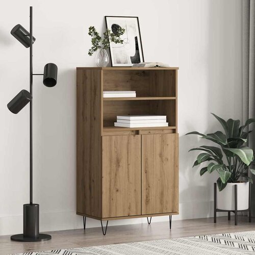 vidaXL Visok predalnik s polico Rjava 60 x 36 x 110 cm Konstruiran les Cene