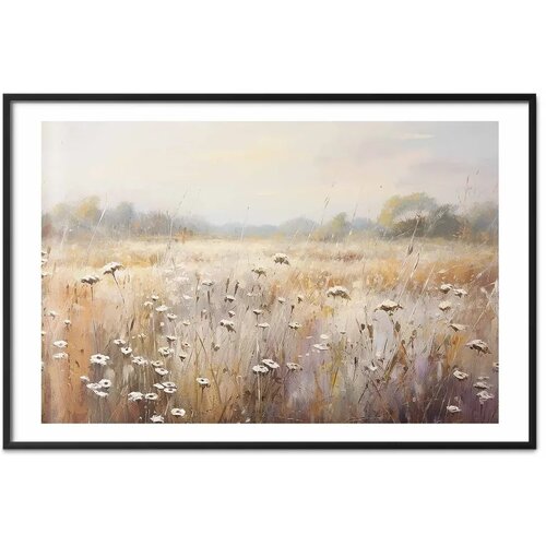  Plakat Impressionist meadow &ndash; field landscape in a pastel colour palette 90x60 Cijene
