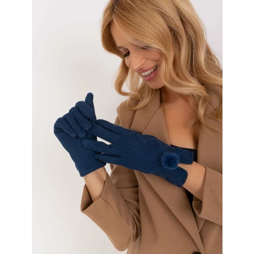 Fashion Hunters Navy blue gloves with geometric patterns