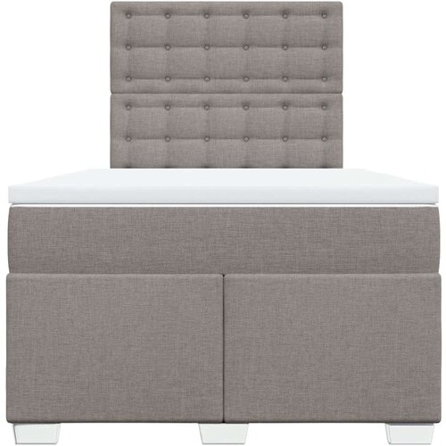 VidaXL Krevet s oprugama i madracem smeđesivi 120 x 190 cm od tkanine Slike