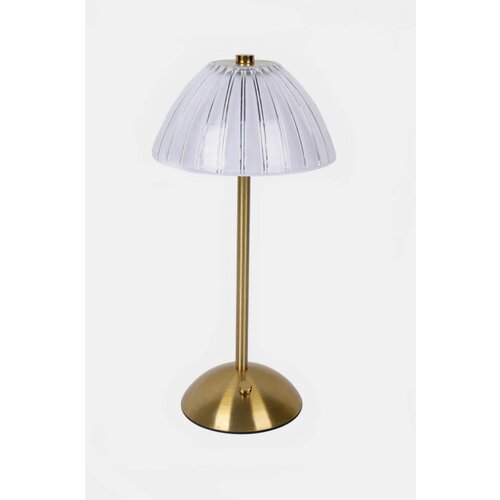Sinsay LED noćna lampa s rebrastim sjenilom i zlatnom bazom Slike