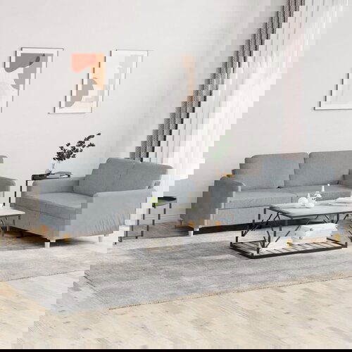vidaXL 2-dijelni set sofa s jastucima svjetlosivi od tkanine Cene