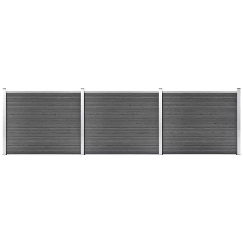  Set panela za ogradu WPC 526 x 146 cm crni