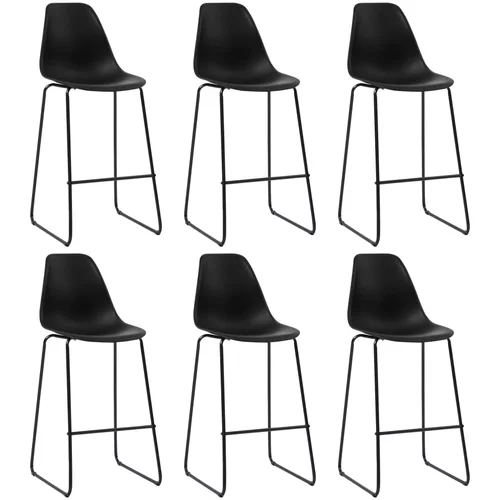 Barske stolice 6 kom crne plastične