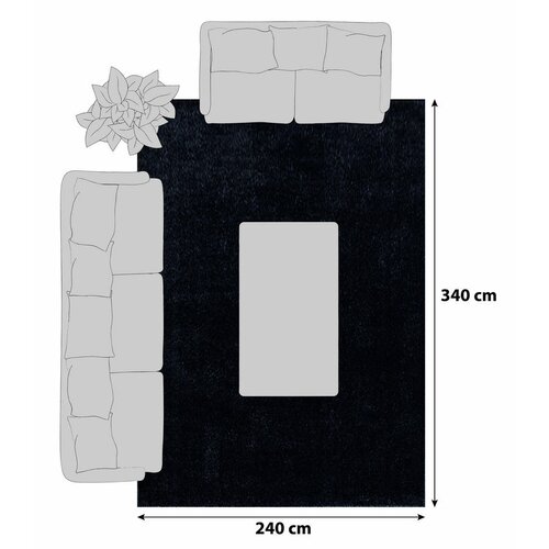 Novel preproga z visokim florom ata 7000 240/340 cm tkano antracit Slike