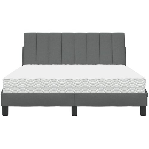  Krevet s madracem Hanko tamnosivi 140x190 cm od tkanine Slike