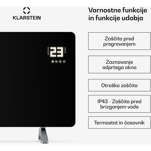 Klarstein wonderglass infracrvena ploča | 480 w | 10 m&amp;sup2; | moderan stakleni dizajn | 90 cm x 58 cm Slike