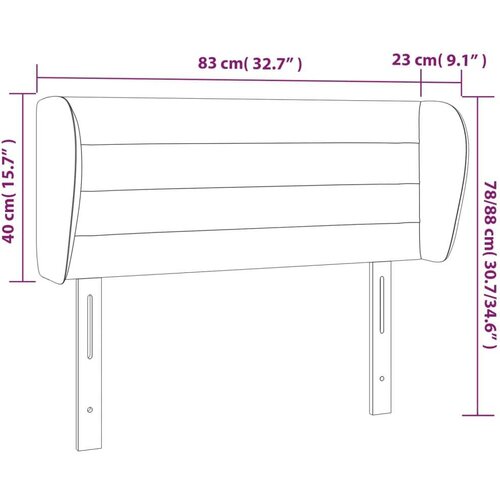 vidaXL Vzglavje z u&scaron;esi črno 83x23x78/88 cm blago Cene