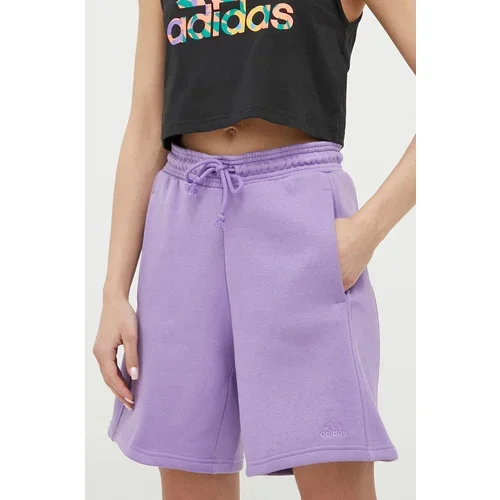 Adidas Kratke hlače za žene, boja: ljubičasta, glatki materijal, visoki struk