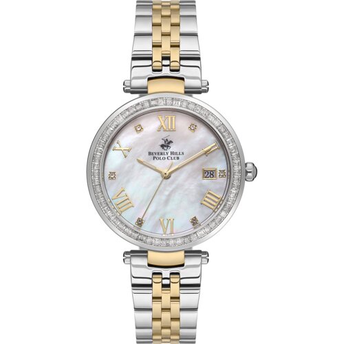 Beverly Hills Polo Club Ženski ručni sat, Kvarcni mehanizam, 34mm, Sedefasto kućište, Srebrne boje, BP3583X.220 Cene