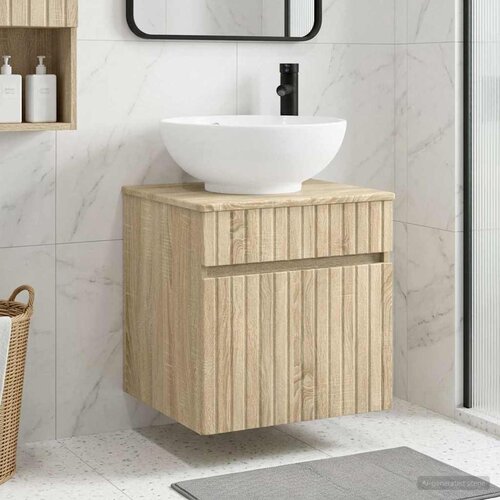  Umivaonik s policom za zid Hrast sonoma 49 x 44,5 x 66,5 cm Cijene