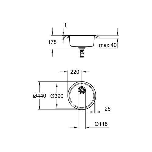 Grohe umivalnik iz nerjavečega jekla (31720SD0) Slike