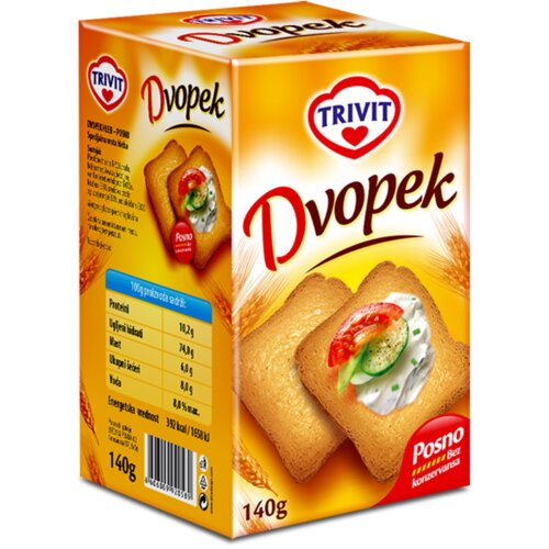  TRIVIT dvopek posni 140g Slike