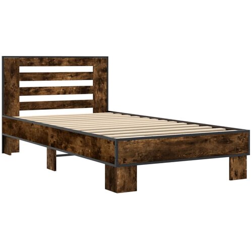 VidaXL Okvir za krevet boja hrasta 120x200cm konstruirano drvo i metal Slike