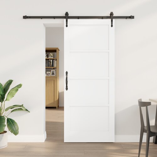 vidaXL drsna vrata s kompletom pribora Bela 83x202 cm Solidna lesena bora, notranja vrata 'ORKDAL'Bela 83x202x4 cm Solidna lesena bora Cene