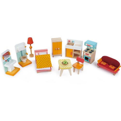 TENDER LEAF TOYS Lesena hi&amp;scaron;ica za punčke - The Foxtail Villa, 16 kosov Slike