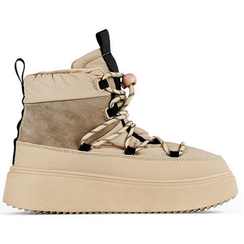 primohurt Beige snow boots with a cuff, insulated women's winter boots with a thick sole Cene