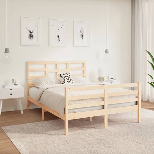 The Living Store Posteljni okvir iz trdnega lesa 120x190 cm - Posteljni Okvir, (21524401) Slike