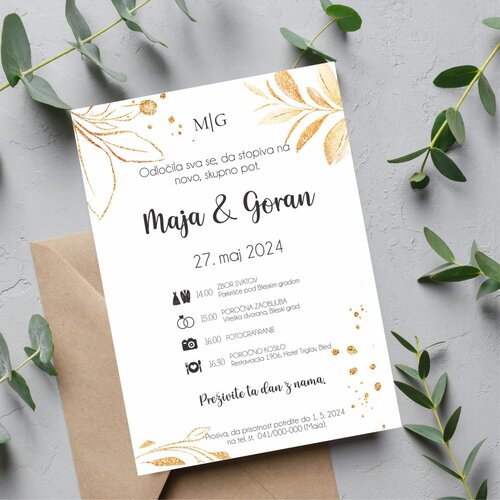  Poročna vabila MINIMALISTIČNA PORMIN 05-03 Cene