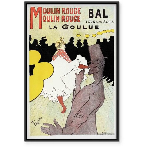  Slika - Henri de Toulouse-Lautrec &amp;ndash; Moulin Rouge &amp;ndash; La Goulue 60x90 U crnom drvenom okviru Slike