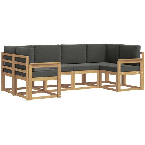  Set vanjskih sofa 6 kom. Bijela i antracit Smeđa 245 x 128,5 x 73 cm Slike