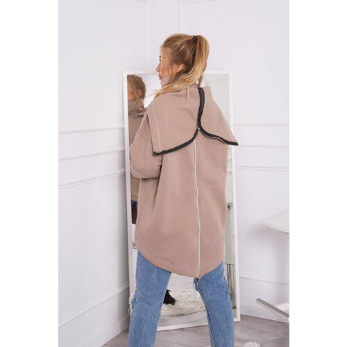 Kesi Insulated sweatshirt with a zipper at the back dark beige Slike