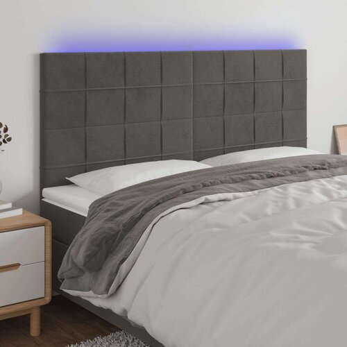  Uzglavlje tamnosivo 200x5x118/128 cm bar&amp;scaron;unasto Slike