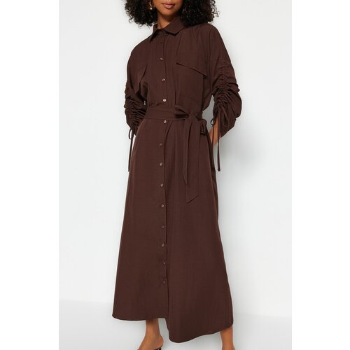 Trendyol Dress - Brown - Shirt dress Slike