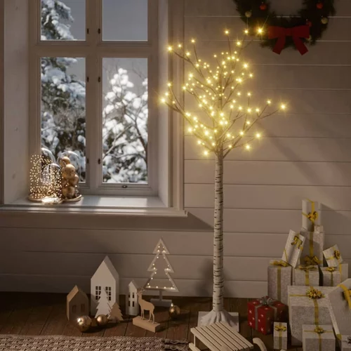 vidaXL Božično drevesce s 140 LED lučkami 1,5 m toplo belo vrba