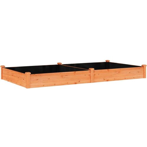 vidaXL Vrtna visoka greda s podlogo rjava 240x120x25cm trden les jelke Cene