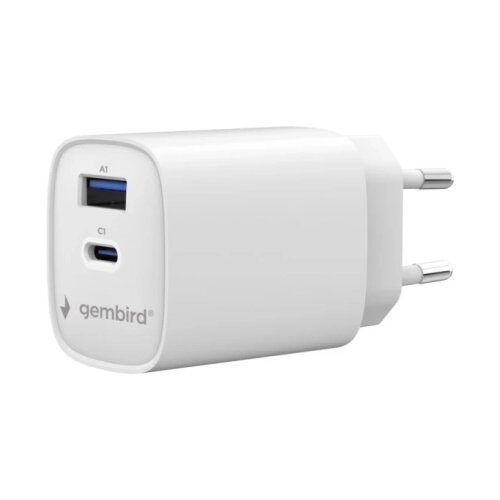 Gembird TA-UC-1A1C-PD45-01-W 2-port 45 W USB fast charger Cene